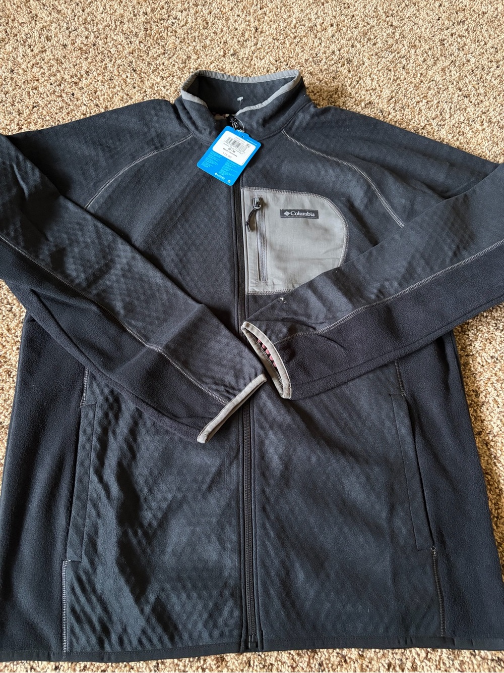 Columbia Black Jacket with Gray Chest Pocket